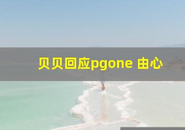 贝贝回应pgone 由心